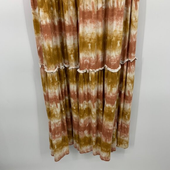 Cato Dress Tie Dye Stripe Maxi Tassel Tie Neck Sleeveless Stretch - Picture 9 of 10